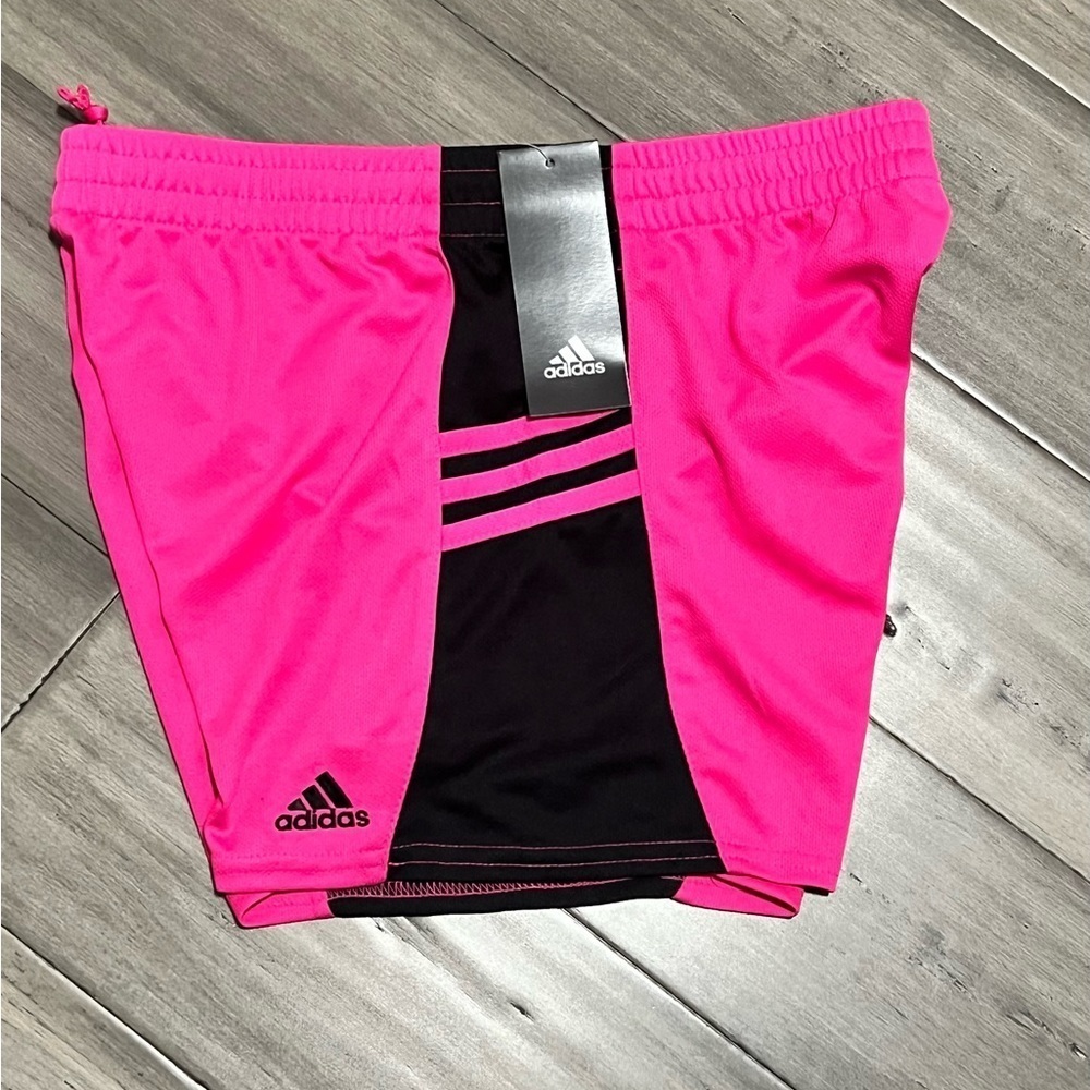 Girls Adidas Girls Pink/Black Shorts